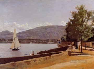 The Quai des Paquis in Geneva plein air Romanticism Jean Baptiste Camille Corot Oil Paintings